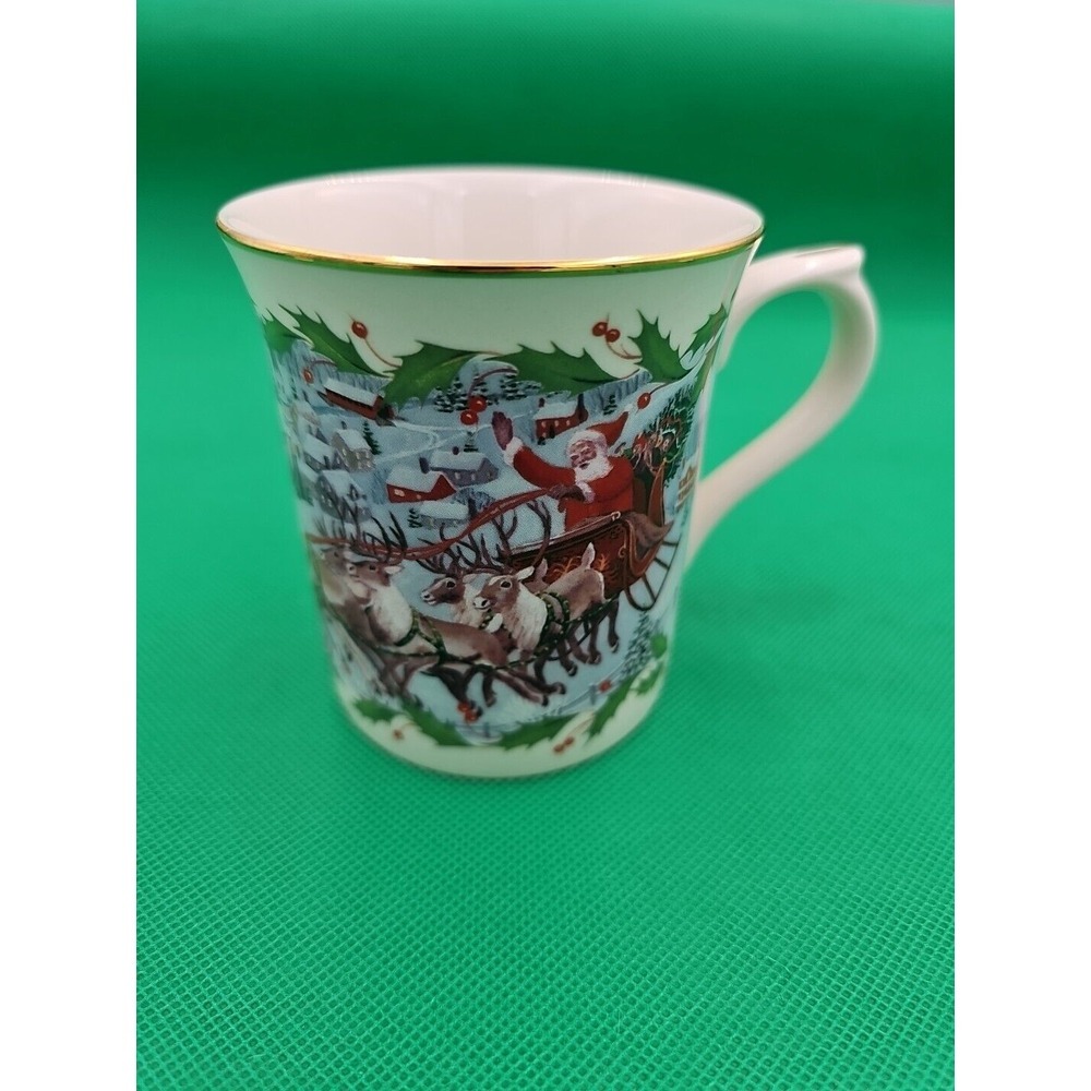 Lenox -‎ Santa's Holiday Journey - ON COMET! ON CUPID! - 3 1/2" MUG